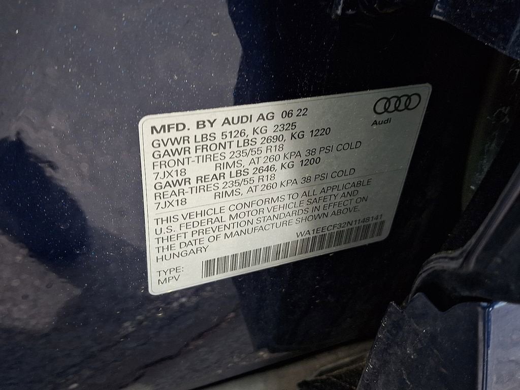 2022 Audi Q3 Premium Plus 45 TFSI S line quattro Tiptronic