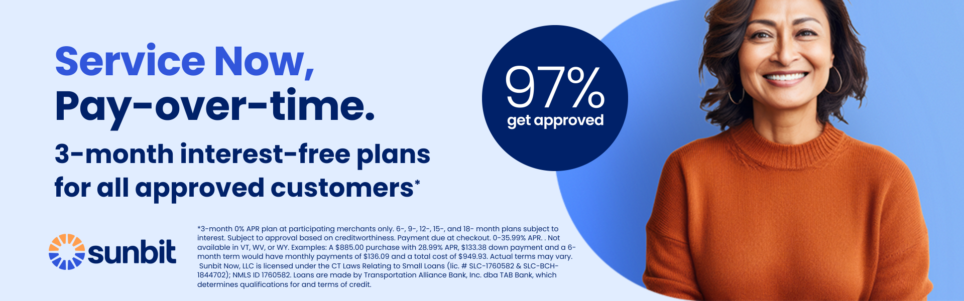 Sunbit Service Now Pay Over Time